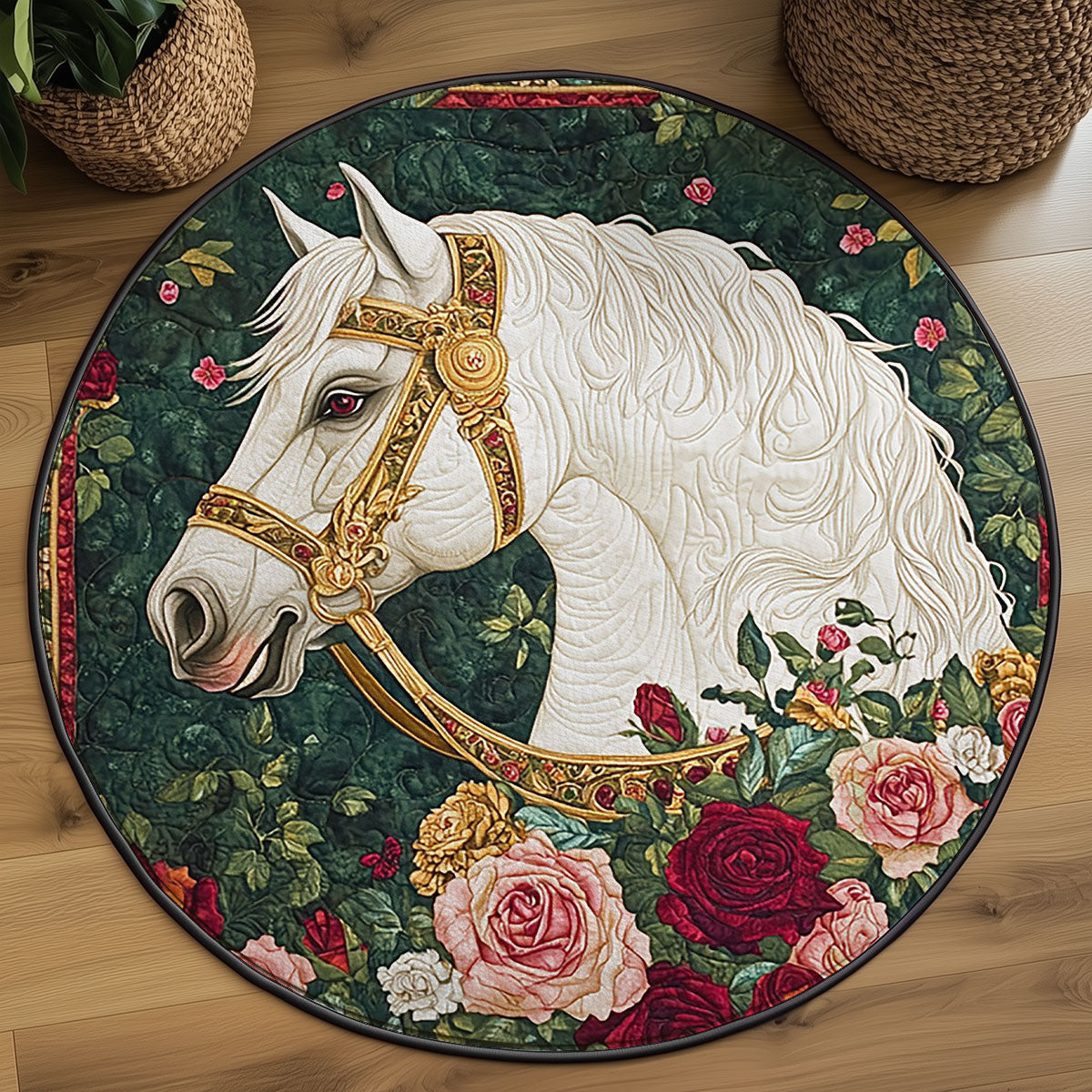 White Horse Waltz WJ3107050CL Quilted Round Mat