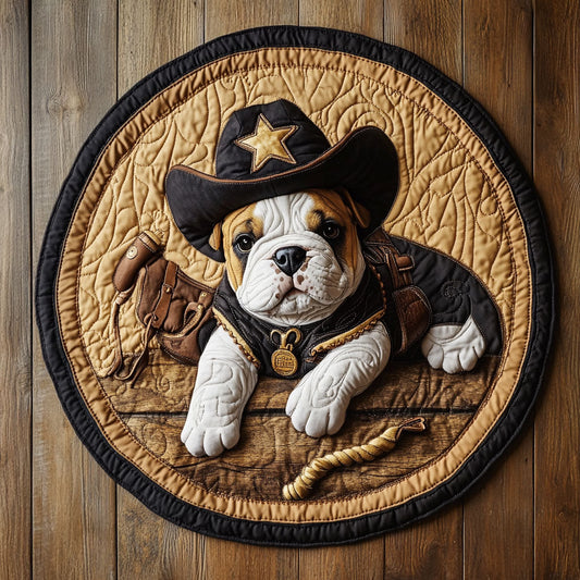 Pug Western WX2105031CL Quilted Round Mat