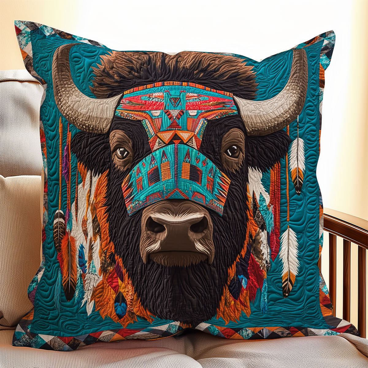 American Bison WX0406069CL Quilt Pillow Case