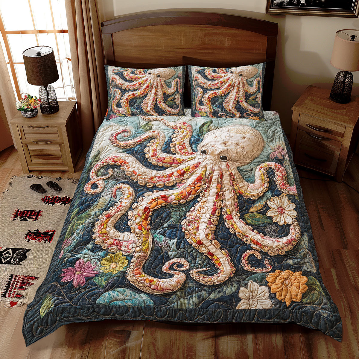 Octopus Flower WX0412084CL Duvet Cover Set
