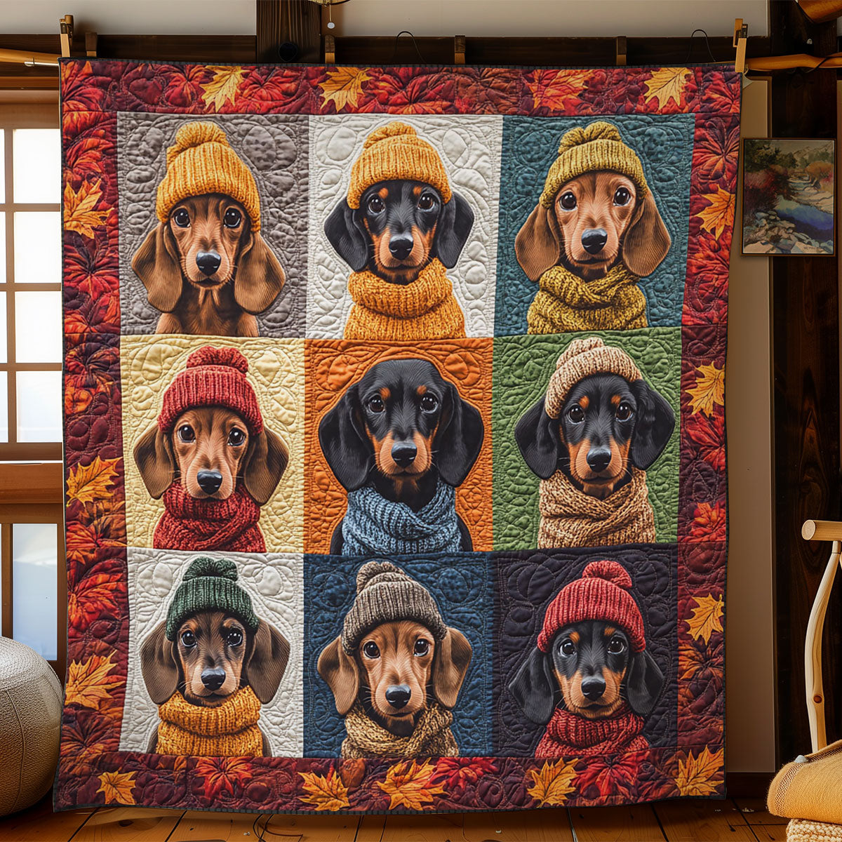 Autumn Dachshund WN2907006CL Quilt