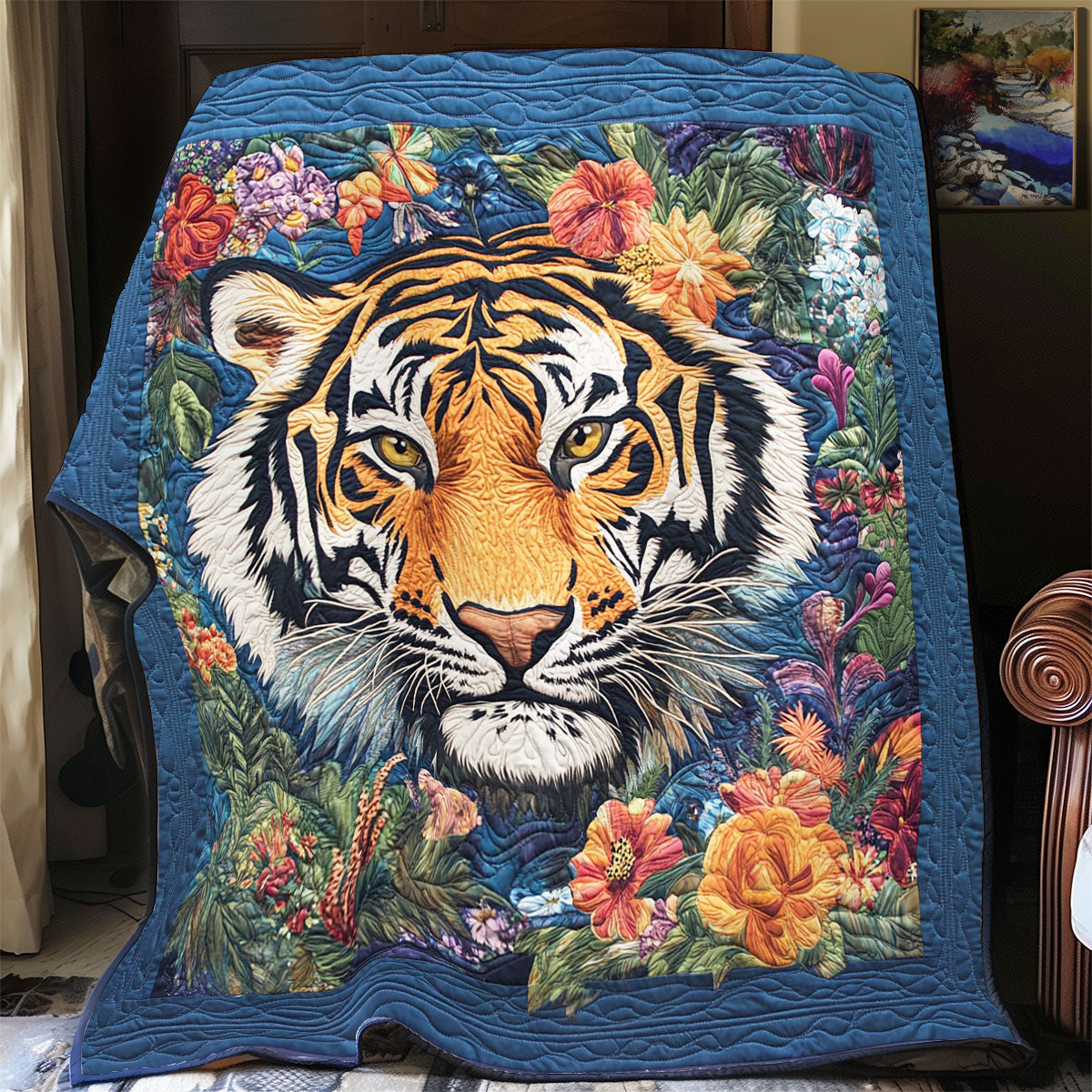 Tiger In Flower WY2301080CL Quilt