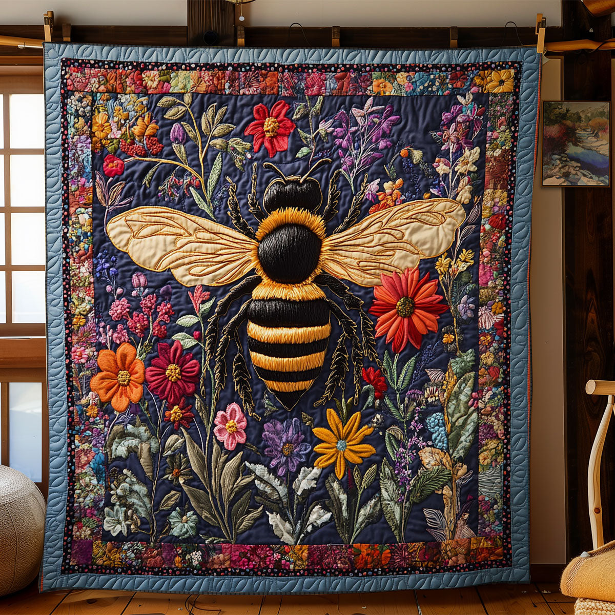 Bee In Flower WY1903006CL Quilt