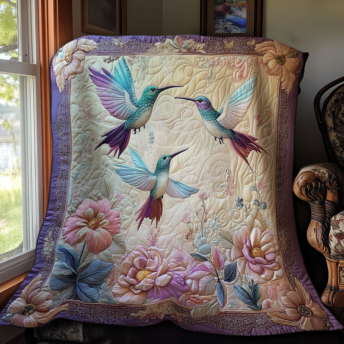 Hummingbird And Flower Garden WY3012019CL Quilt
