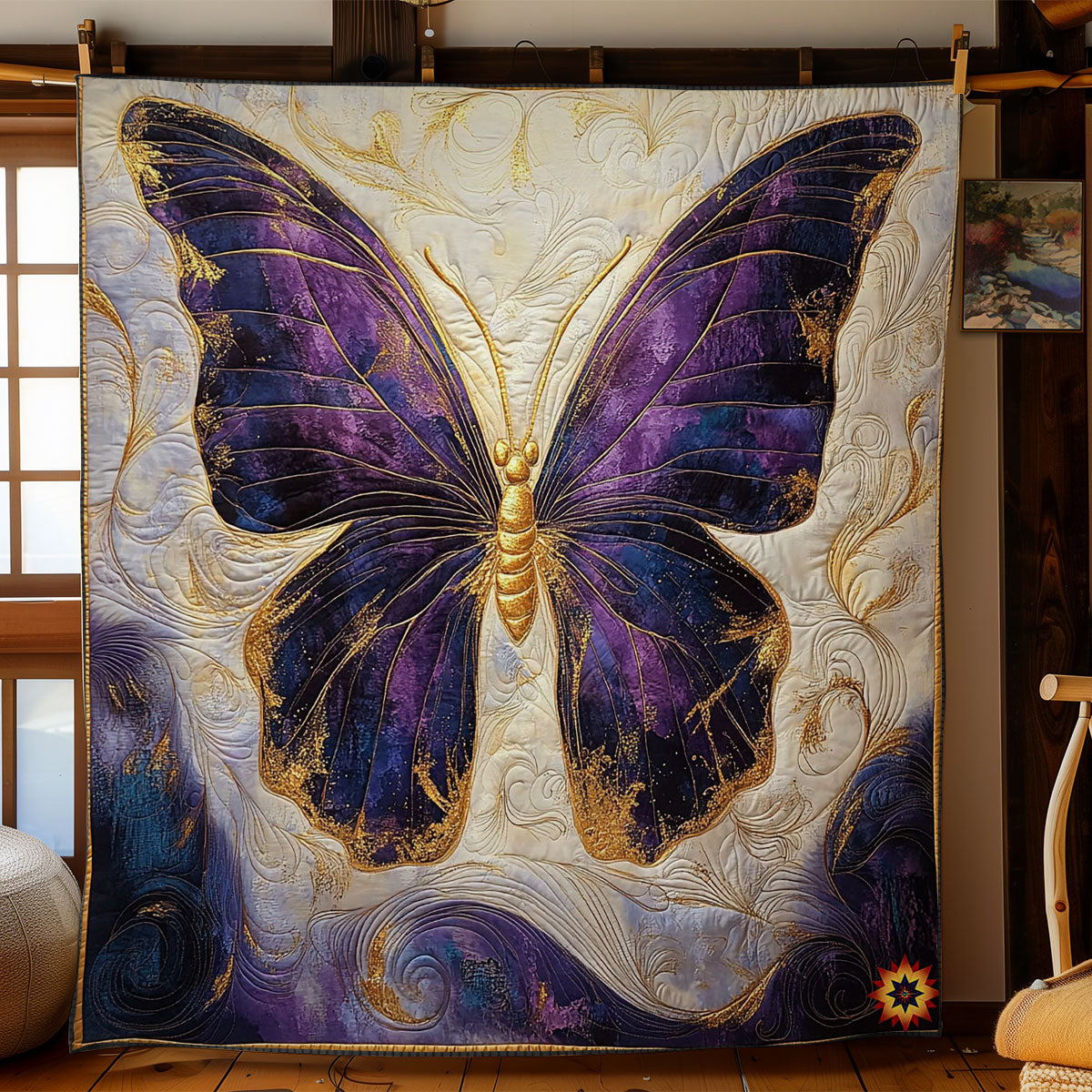 Majestic Purple Butterfly WY2612029CL Quilt