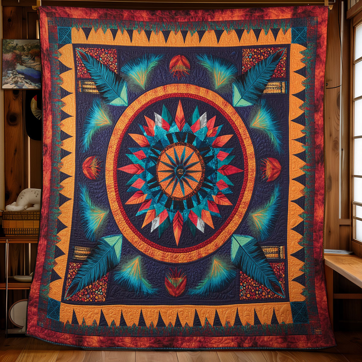 Vibrant Native American WY2201087CL Quilt