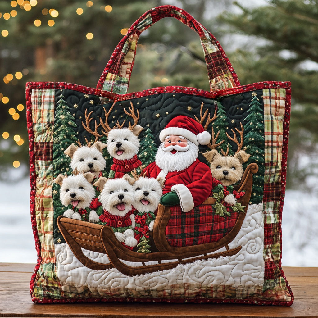 Terrier Festive Night WN1211113CL Quilted Tote Bag