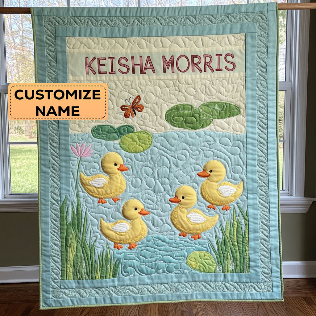 Duckling Drift CP2407012CL Personalized Baby Quilt