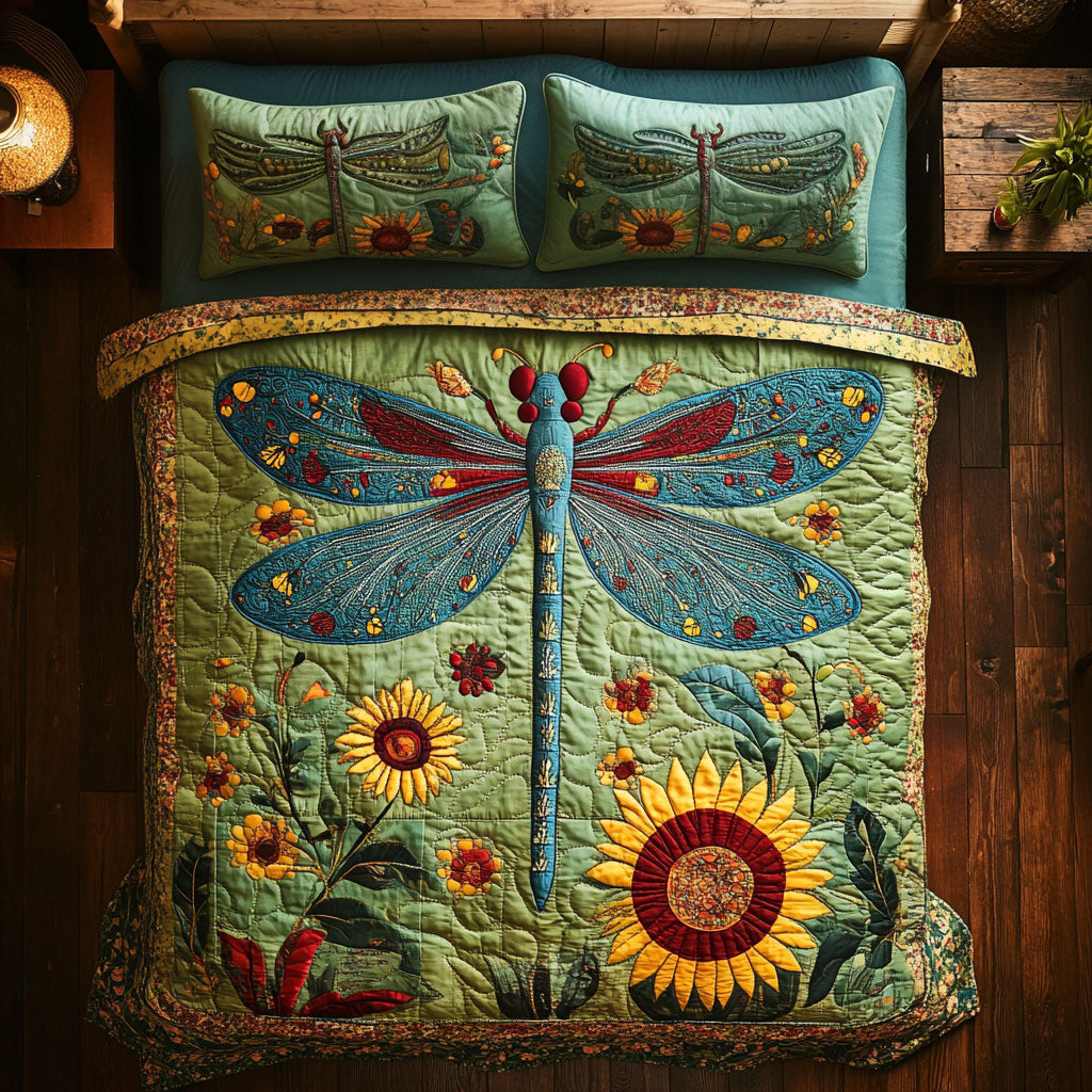 Dragonfly And Sunflower WY2502014CL Duvet Cover Set