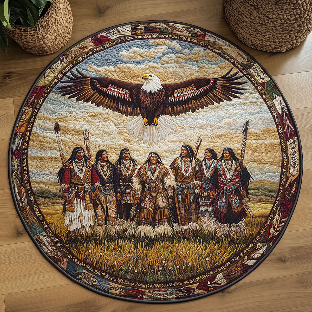 Eagle Tribe WY2203049CL Quilted Round Mat