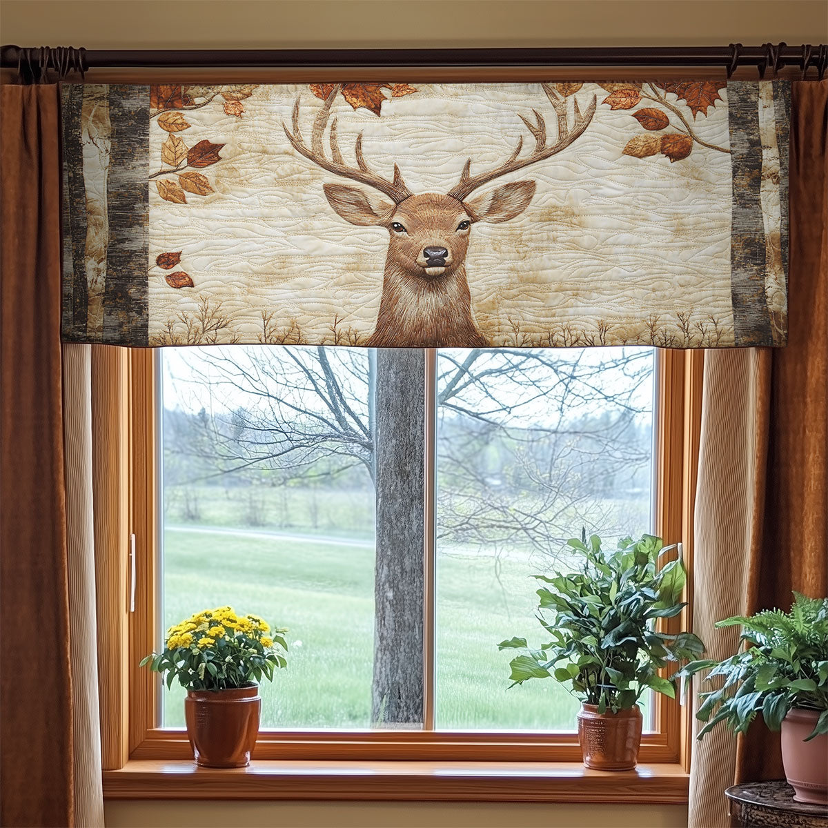 Deer Portrait WX2203149CL Quilted Valance