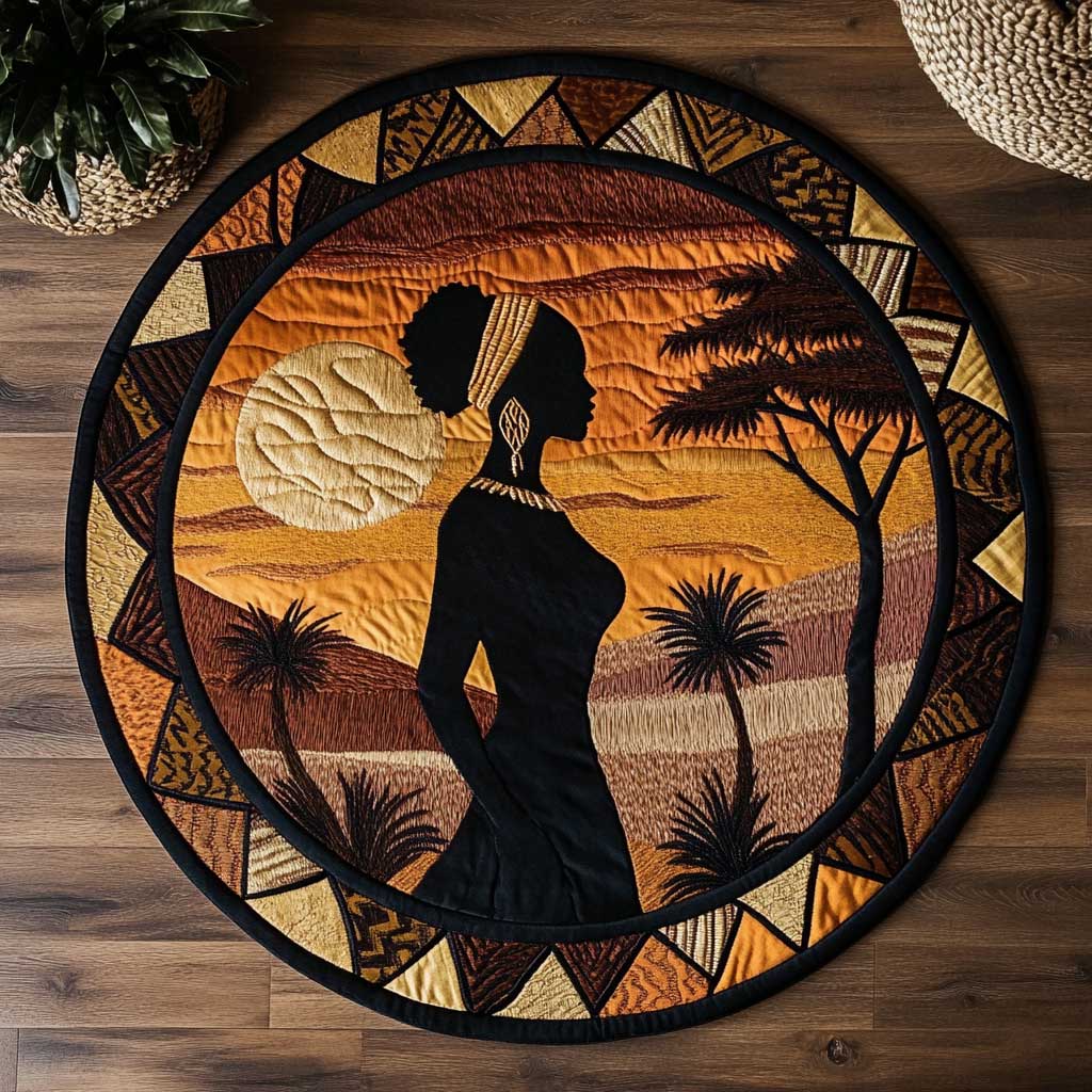 African Soul WN2504005CL Quilted Round Mat