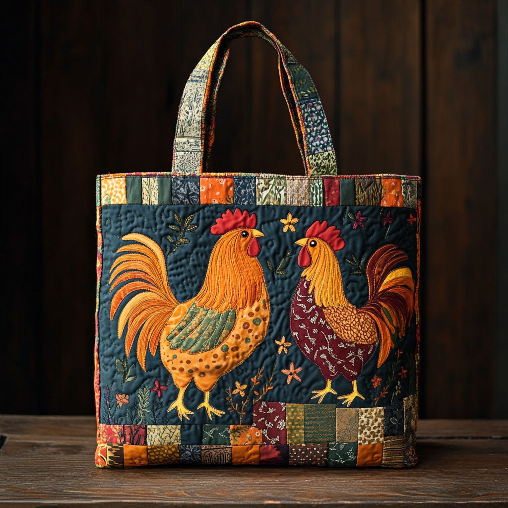 Wildflower Chicken WN1411124CL Quilted Tote Bag