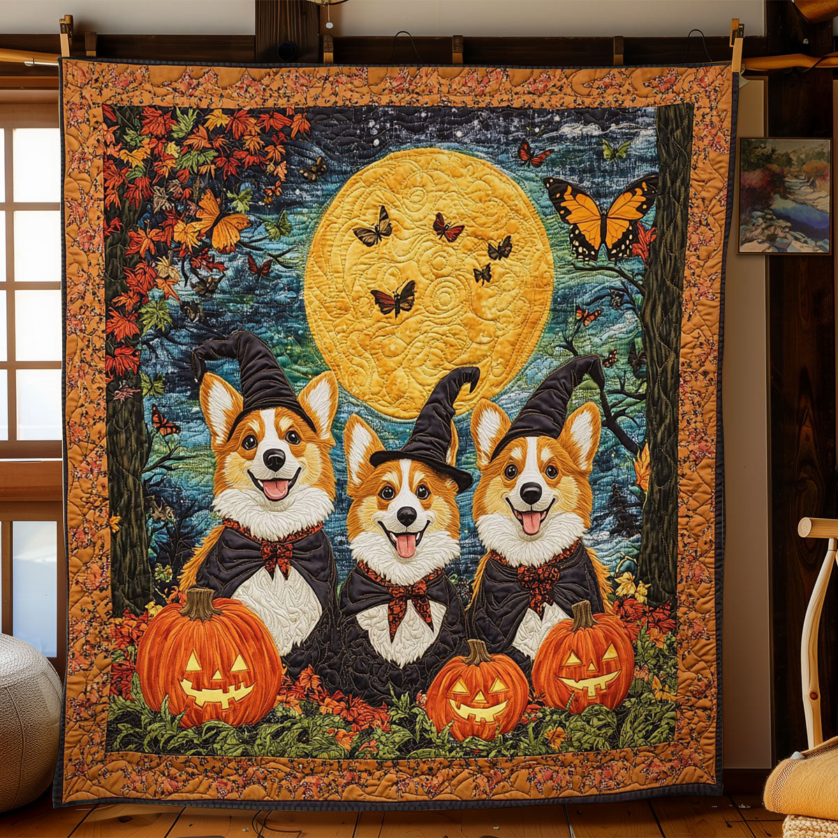 Magic Corgi Circus WN3107036CL Quilt