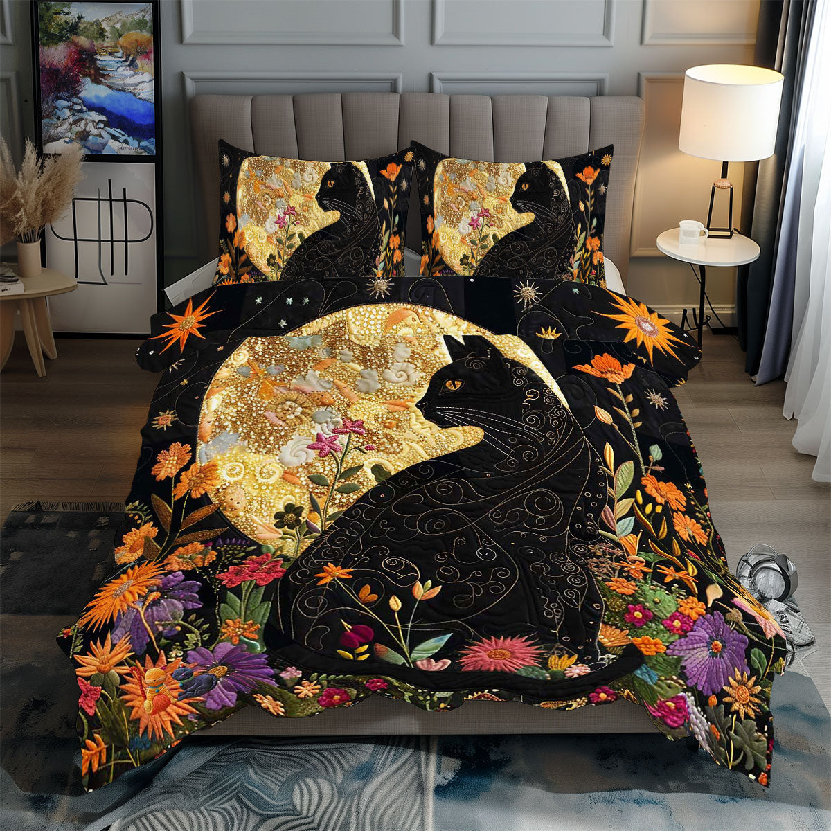 Magical Moonlight Black Cat WP0412008CL Duvet Cover Set