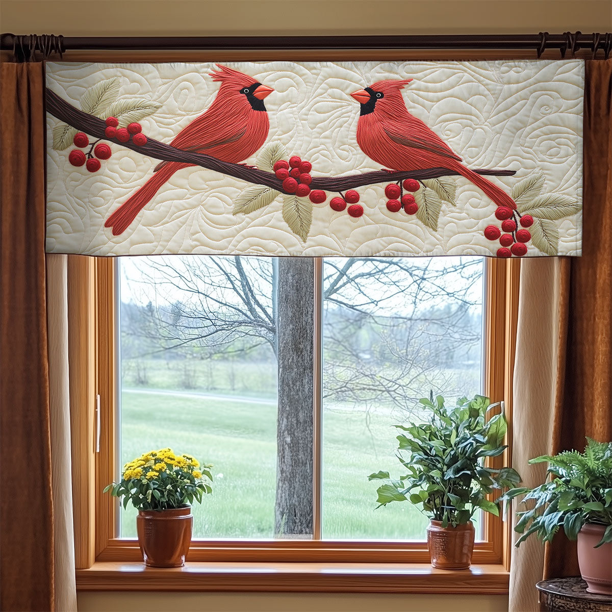 Couple Cardinal WX2203144CL Quilted Valance