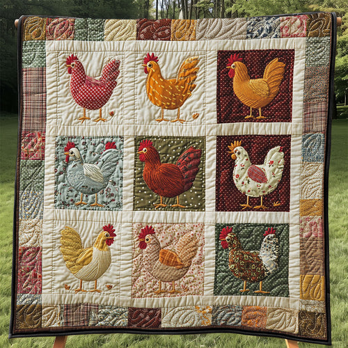 Vintage Patchwork Chicken WJ1904021CL Quilt
