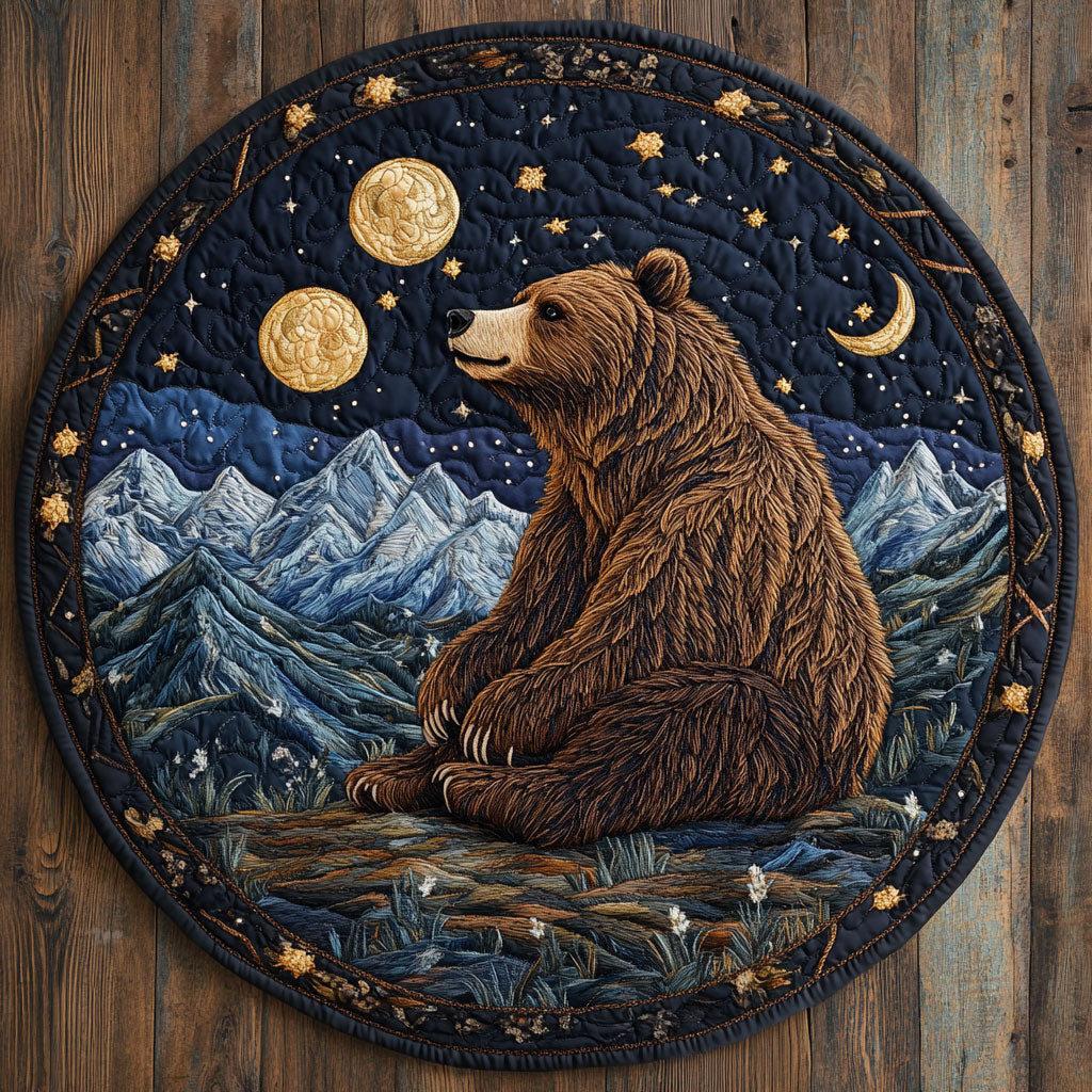 Celestial Bear CW1107012CL Quilted Round Mat