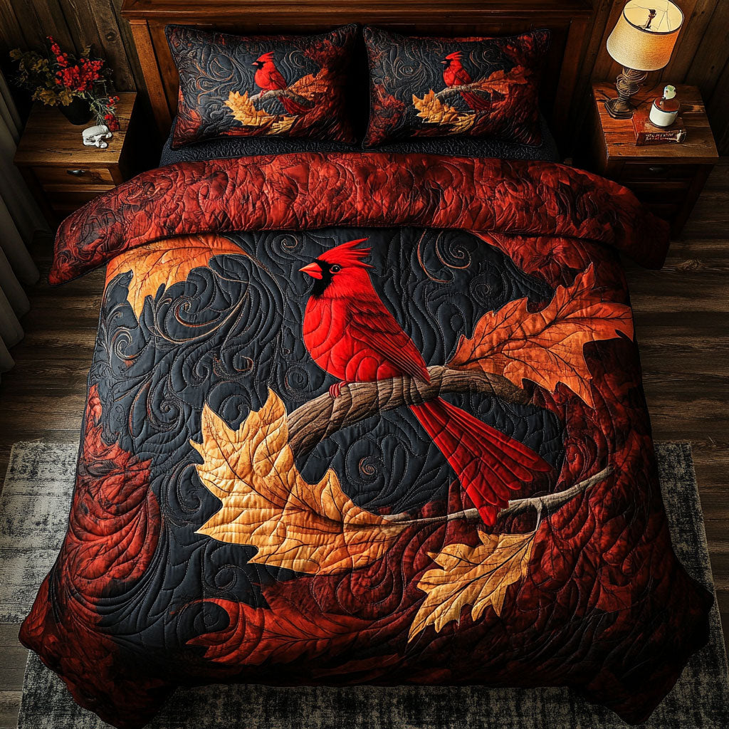 Autumn Leaf Cardinal WY2201002CL Duvet Cover Set