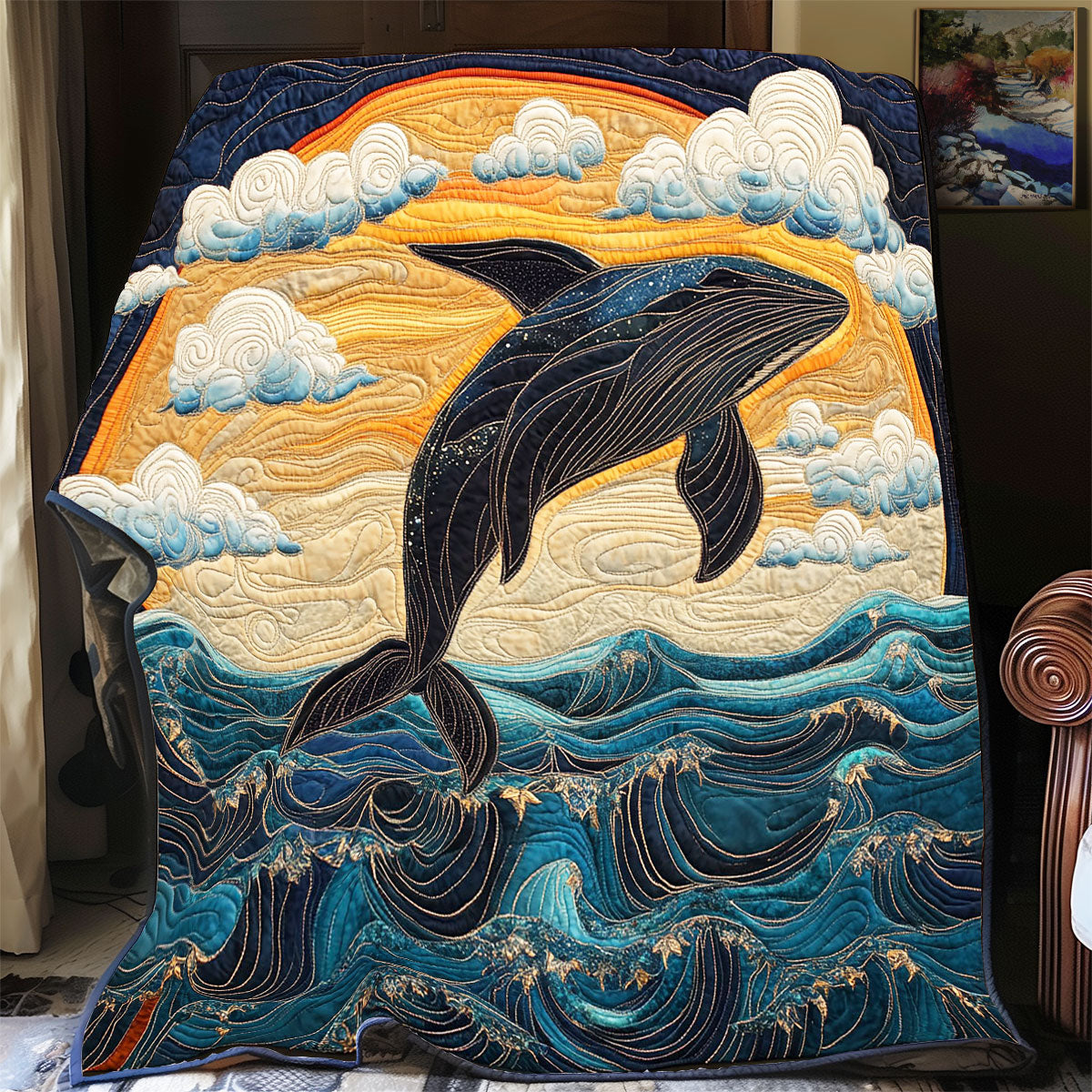 Sunset Whale Symphony WP0104017CL Quilt