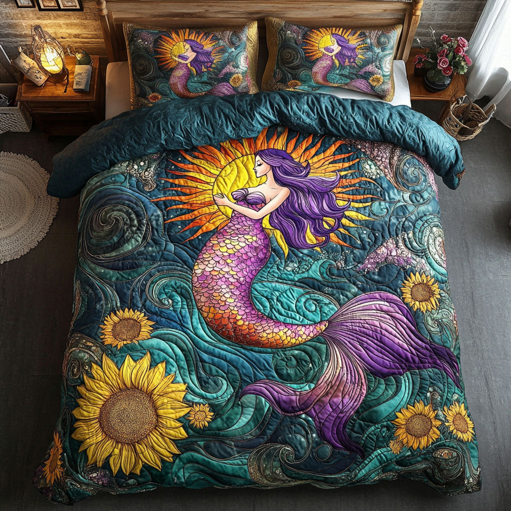 Mermaid And Sunflower WY2602028CL Duvet Cover Set