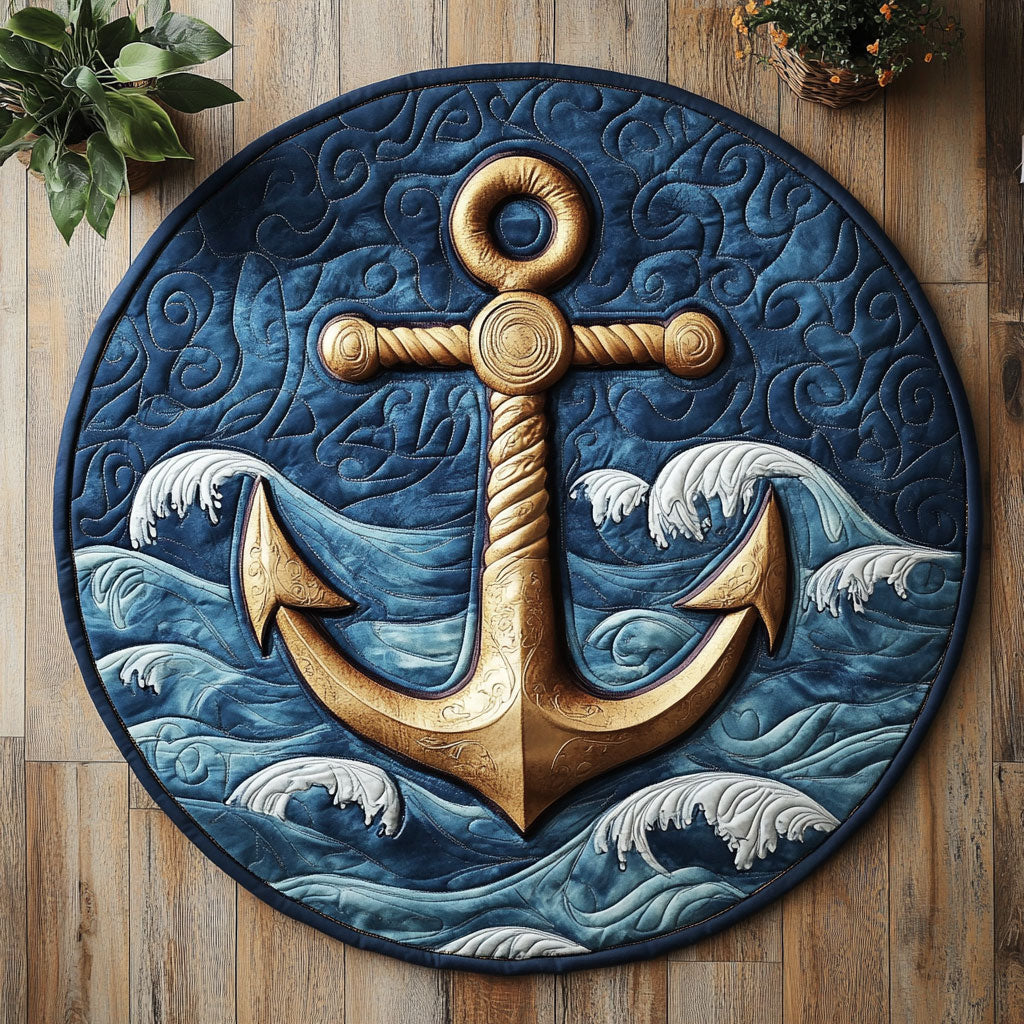 Golden Anchor CM1404072CL Quilted Round Mat