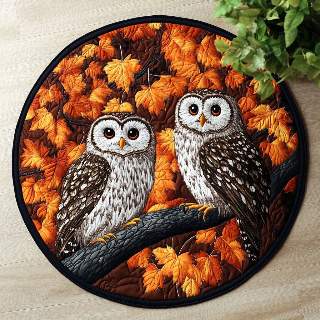 Autumn Owl CW0507005CL Quilted Round Mat