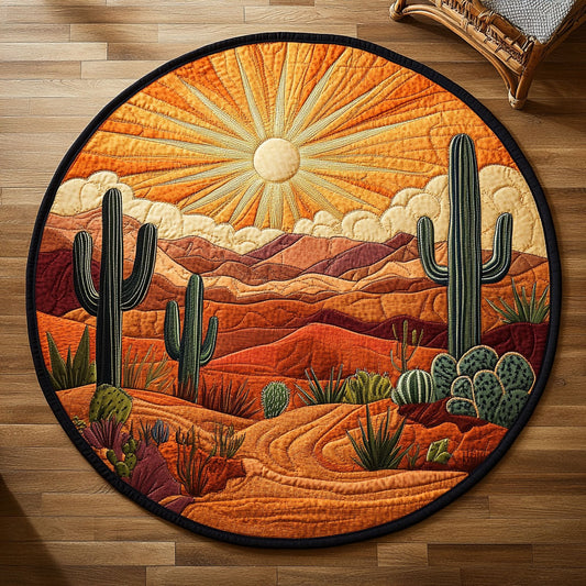Cactus Sunset WN1106026CL Quilted Round Mat