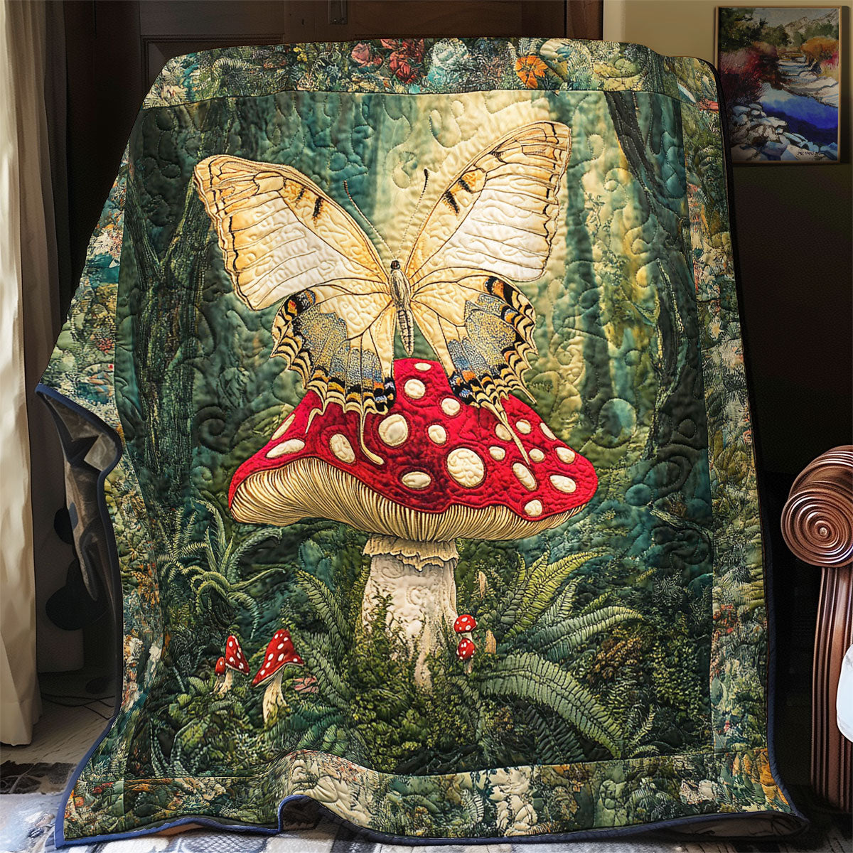 Butterfly In Mushroom WY2103010CL Quilt