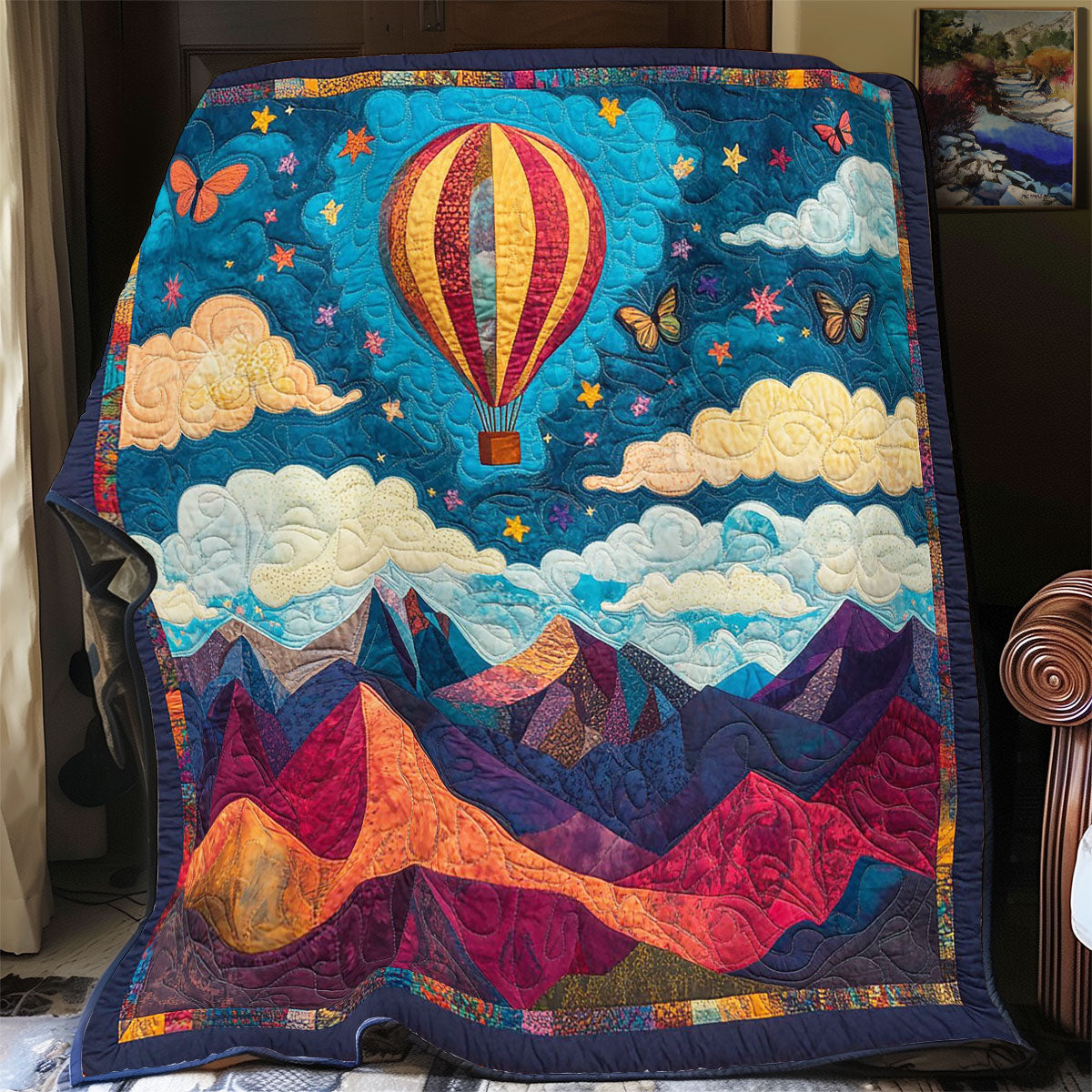 Vibrant Hot Air Balloon WY2103038CL Quilt
