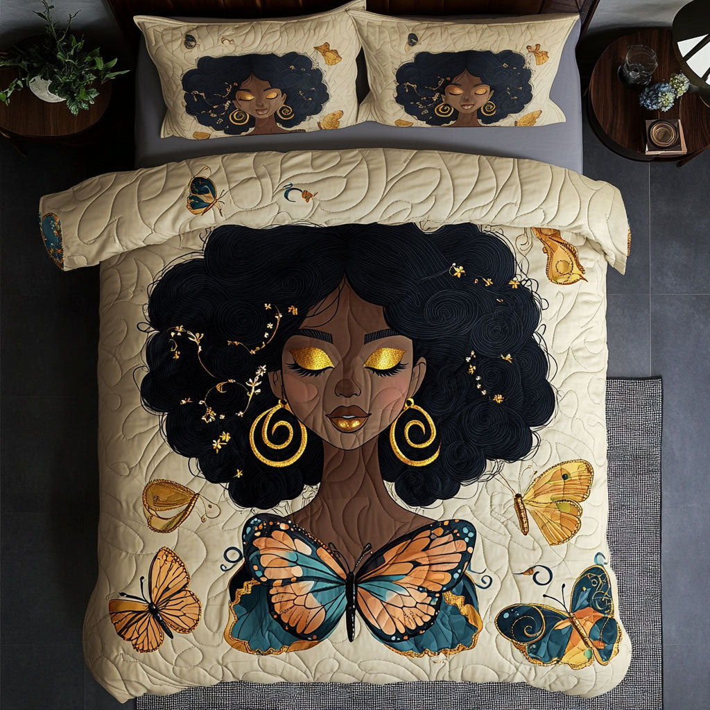 Golden Grace And Butterfly WY2006033CL Duvet Cover Set