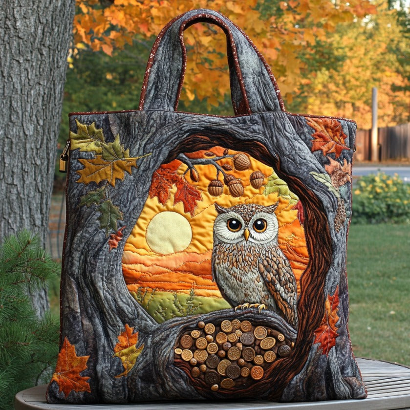 Sunlight Owl XR0710007CL Quilted Tote Bag