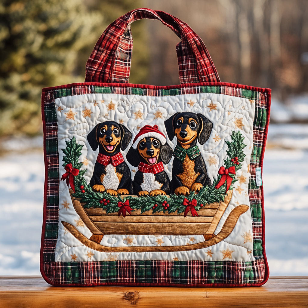 Winter Magic Dachshund WN1211133CL Quilted Tote Bag