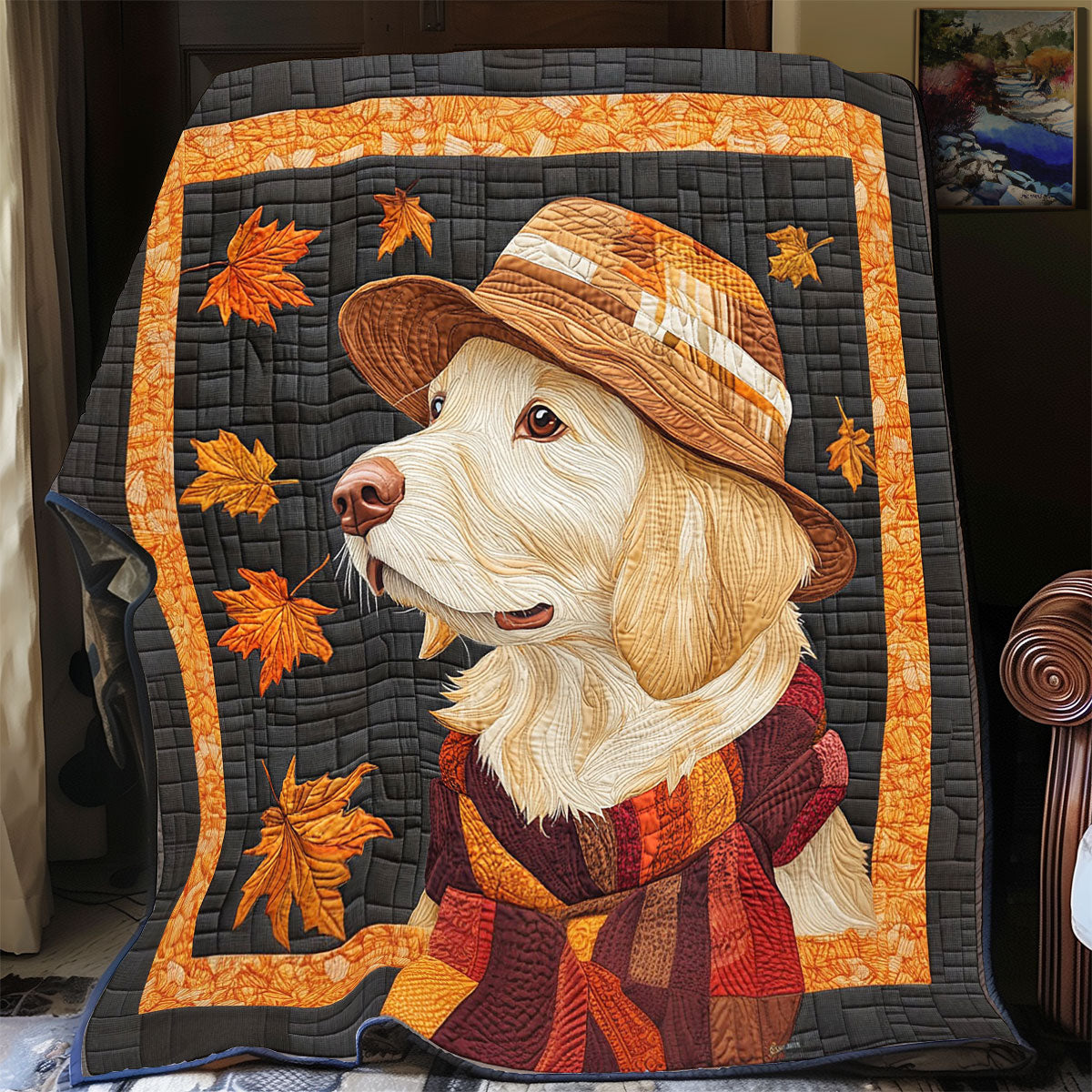Autumn Golden Retriever WP1905004CL Quilt