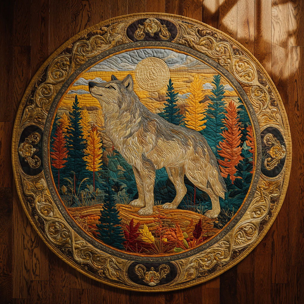 Golden Wolf CW0608011CL Quilted Round Mat