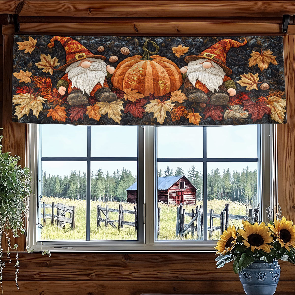 Patchleaf Gnome WN3007079CL Quilted Valance