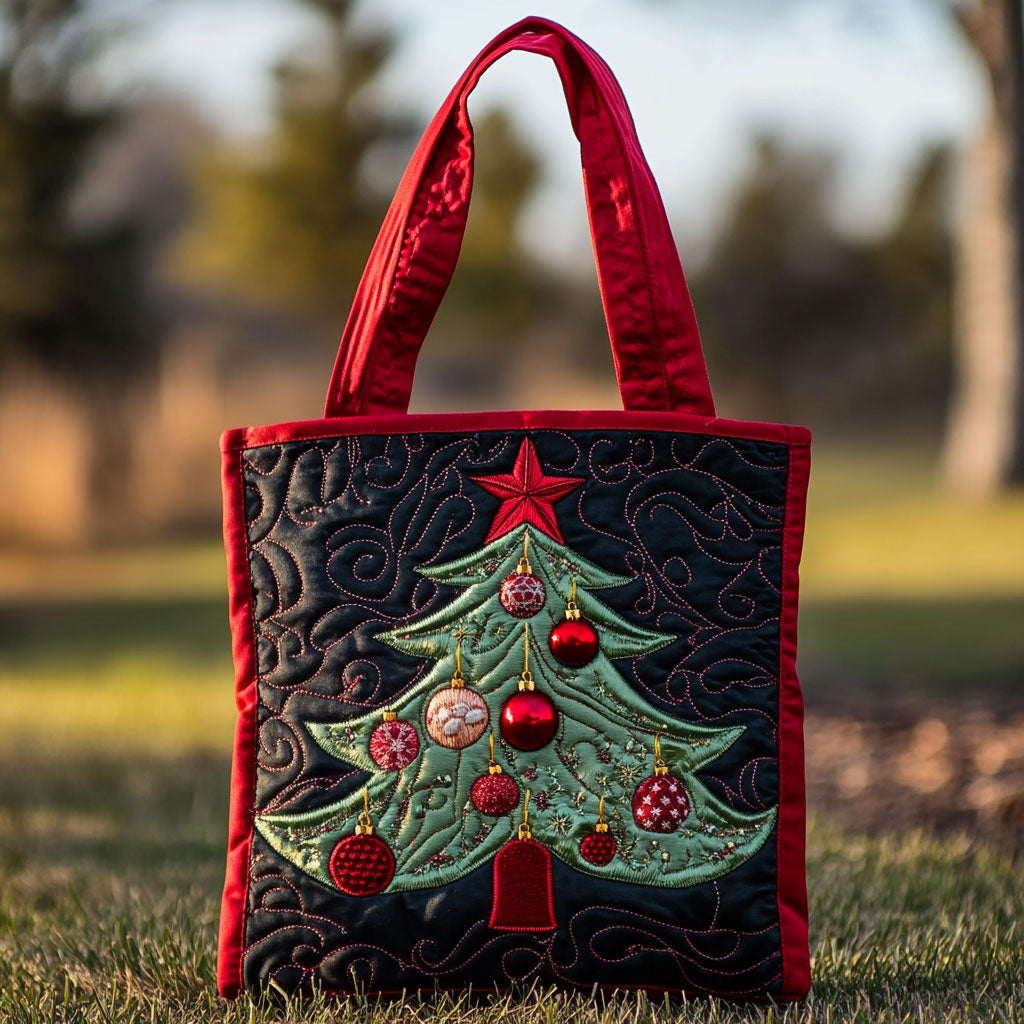 Sparkling Christmas Tree WN2209076CL Quilted Tote Bag