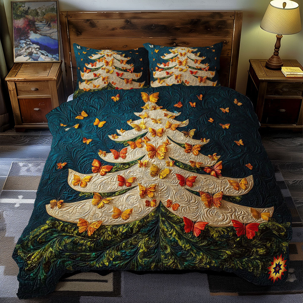 Christmas Tree Butterfly WY2611069CL Duvet Cover Set
