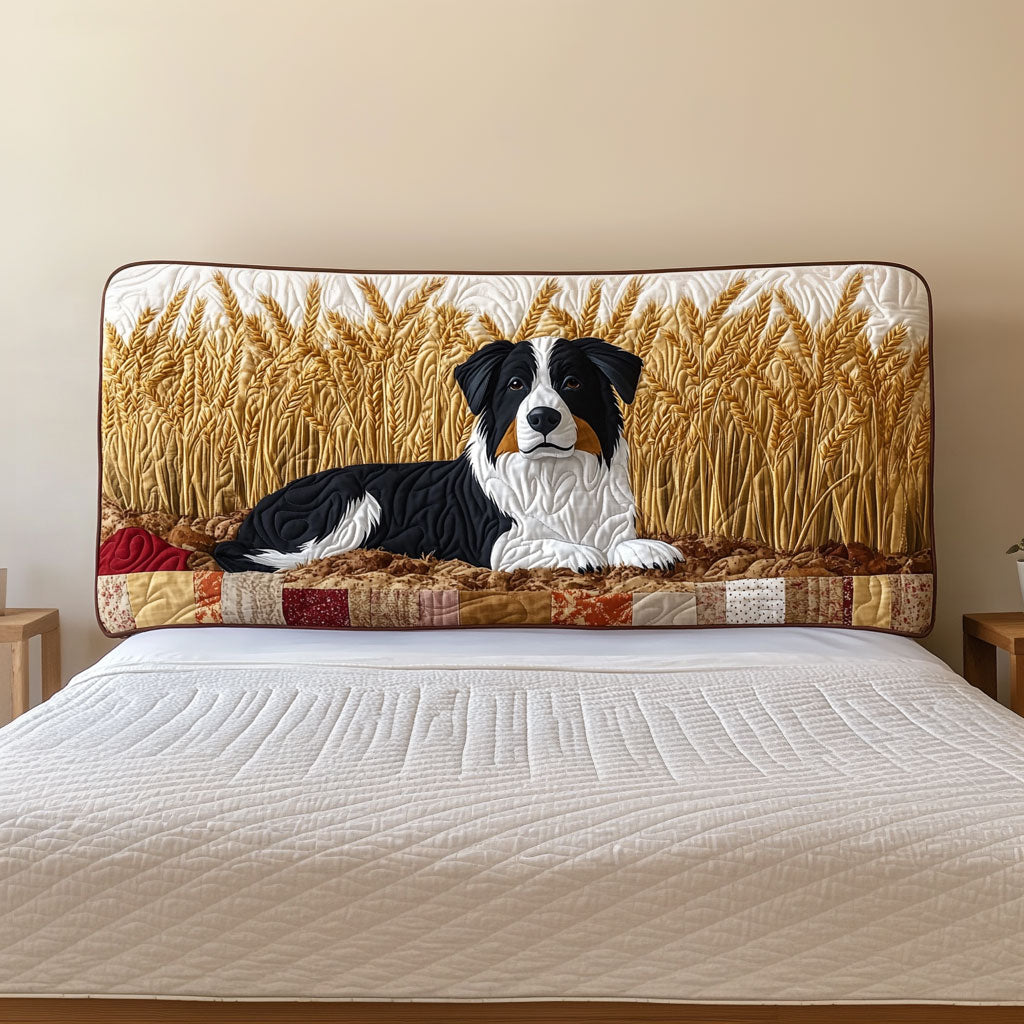 Dog On Paddy Field QA3112017CL Quilted Headboard Slipcover