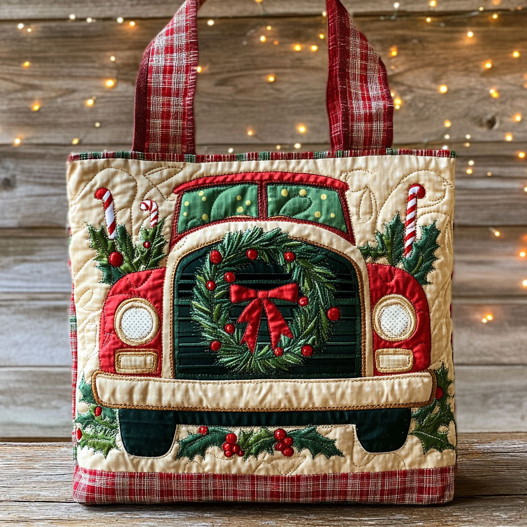 Truck Christmas Cheer WN1111084CL Quilted Tote Bag