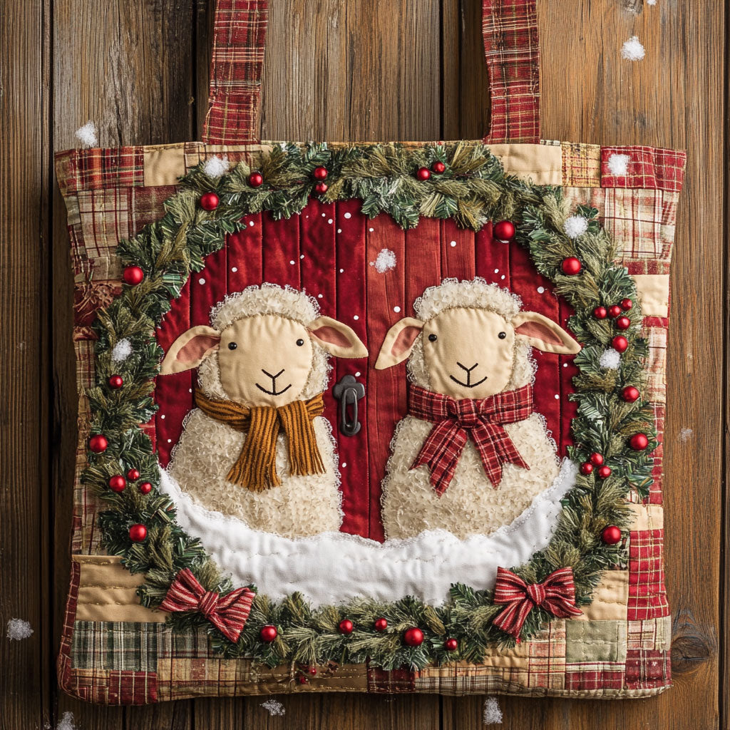 Winter Door Sheep WN1711078CL Quilted Tote Bag
