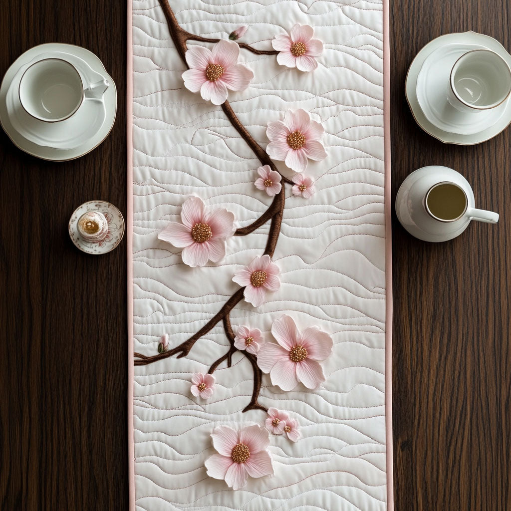 Charming Sakura WX0606012CL Quilted Table Runner