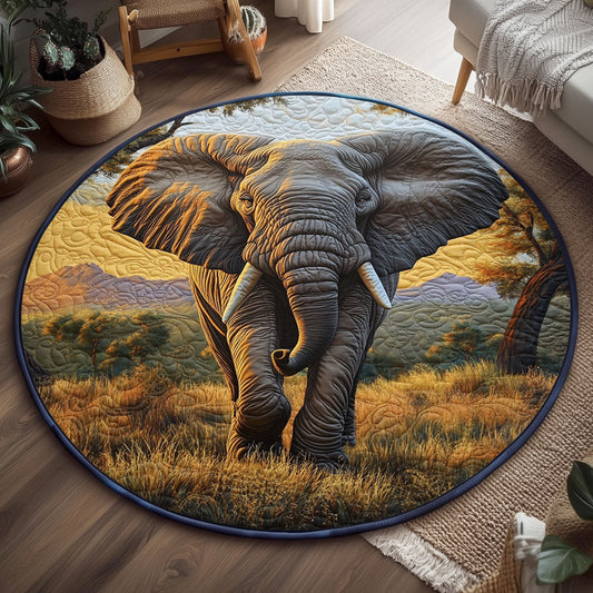 Majestic Elephant WJ0505026CL Quilted Round Mat