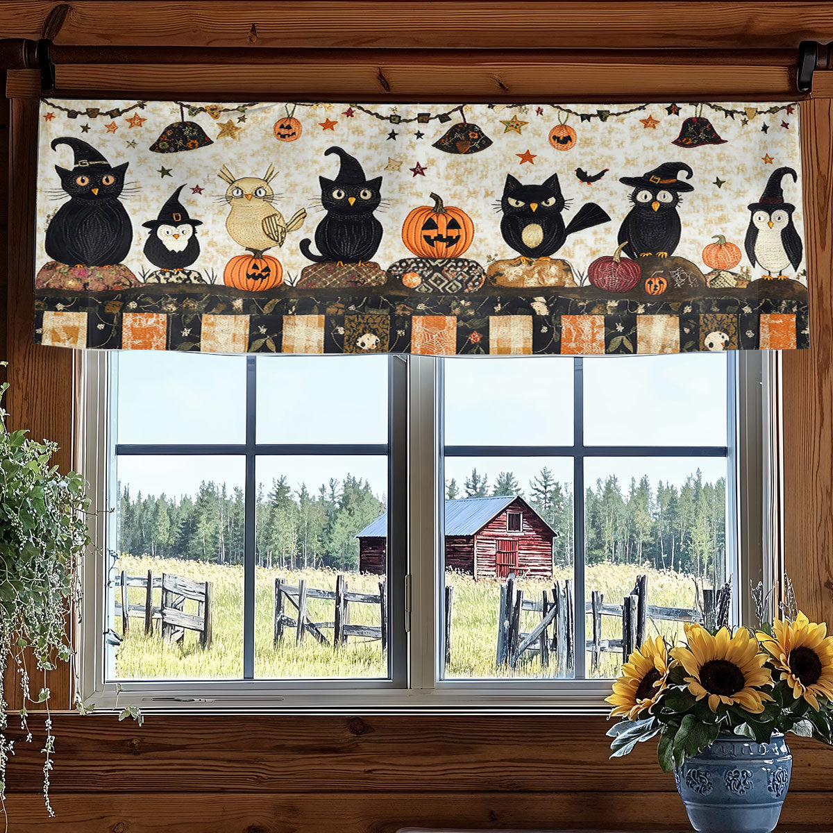Pumpkin Tricksters WN0108033CL Quilted Valance