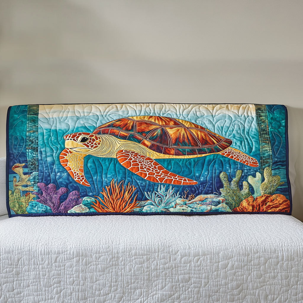 Rainbow Shell Turtle WN2312023CL Quilted Headboard Slipcover