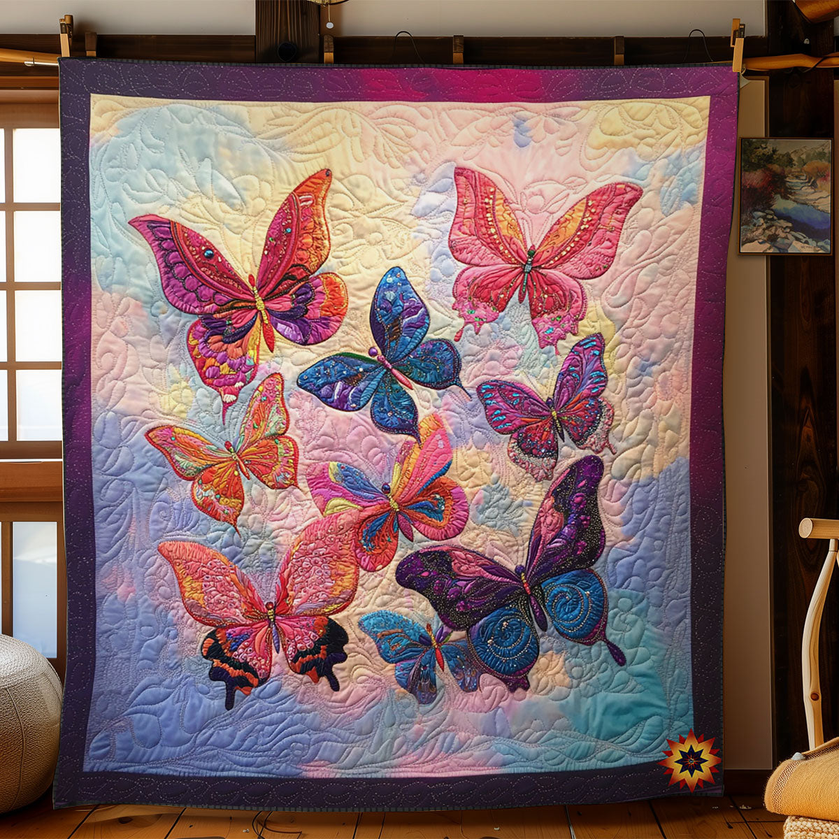 Galaxy Butterfly WY2512011CL Quilt