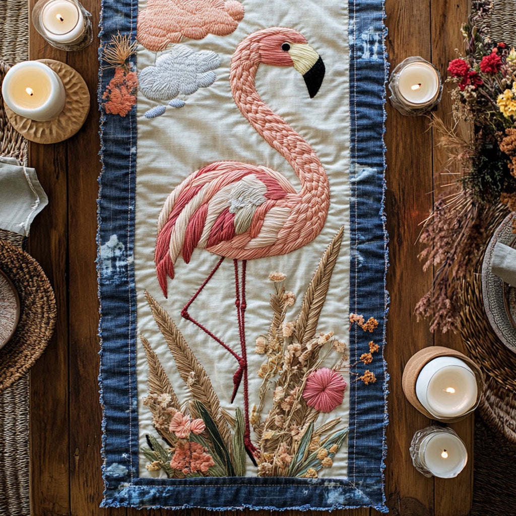 Flamingo Meadow WN0707058CL Quilted Table Runner