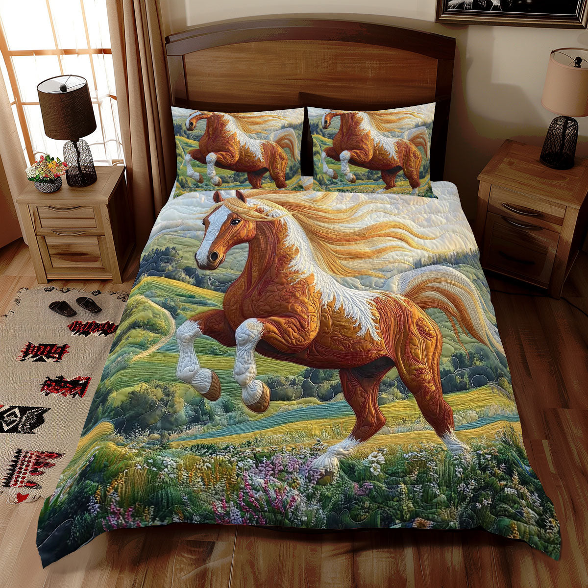 Horse In Grass WX1012050CL Duvet Cover Set