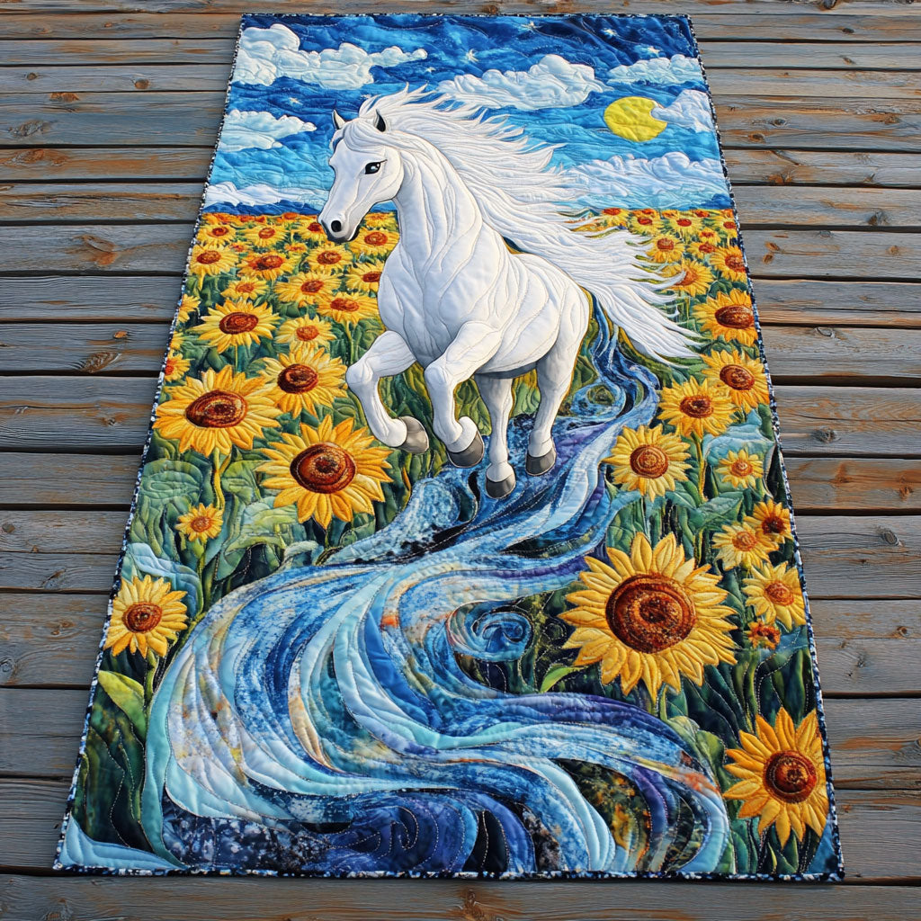 Sunflower Horse WP1905069CL Quilted Table Runner