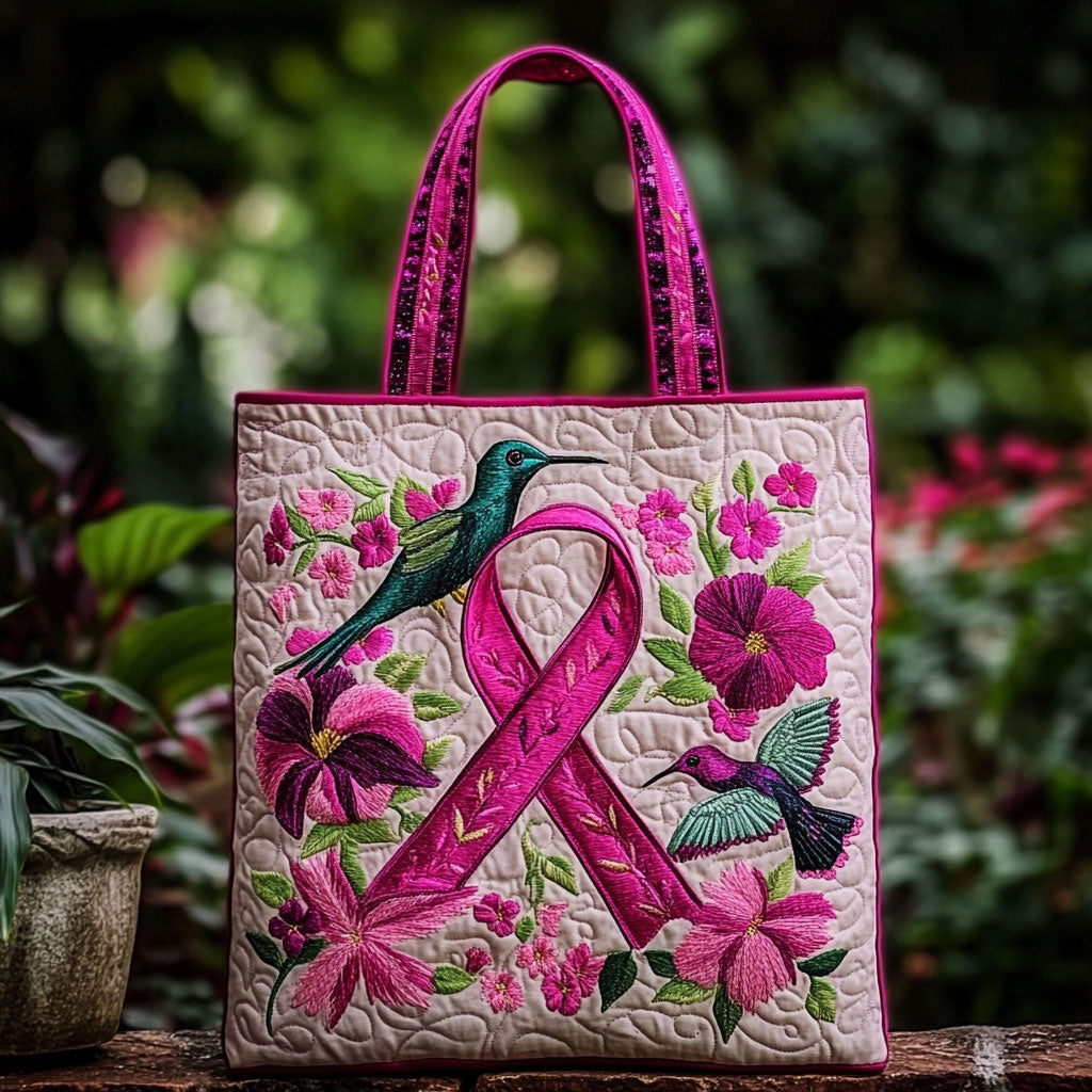 Hummingbird Ribbon Whisper WN2909035CL Quilted Tote Bag